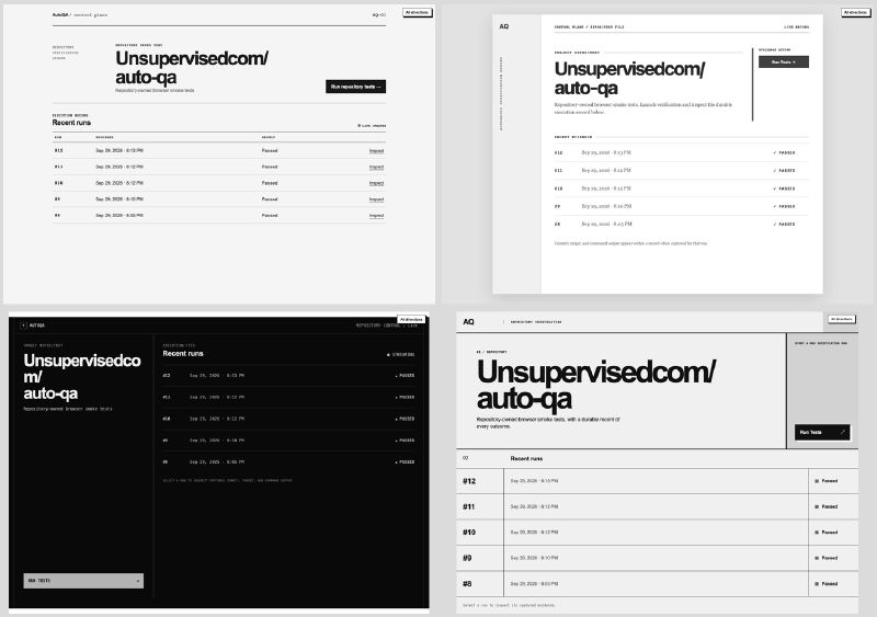 The four initial AutoQA directions in grayscale Grayscale